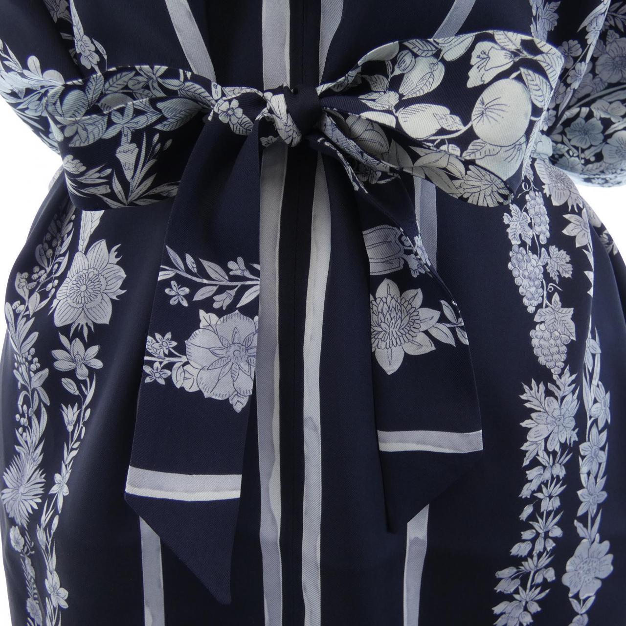 エルメス BRIDE DE GALA EN FLEURS シルクワンピース