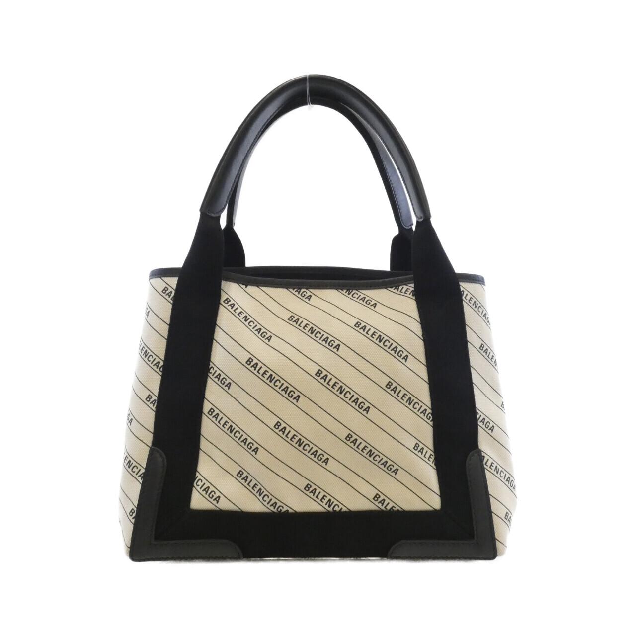 バレンシアガ ネイビー カバス リネンキャンバス トートバッグ