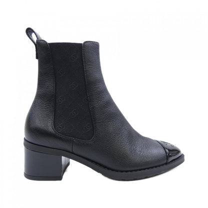 シャネル SHORT BOOTS シャイニーグレインカーフスキン パテントカーフスキン ブーツ
