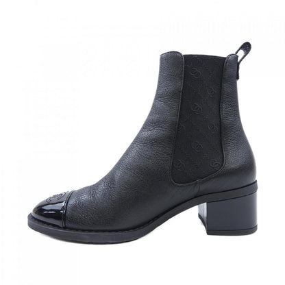 シャネル SHORT BOOTS シャイニーグレインカーフスキン パテントカーフスキン ブーツ