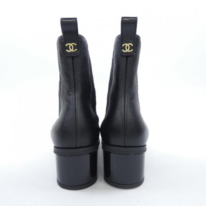 シャネル SHORT BOOTS シャイニーグレインカーフスキン パテントカーフスキン ブーツ
