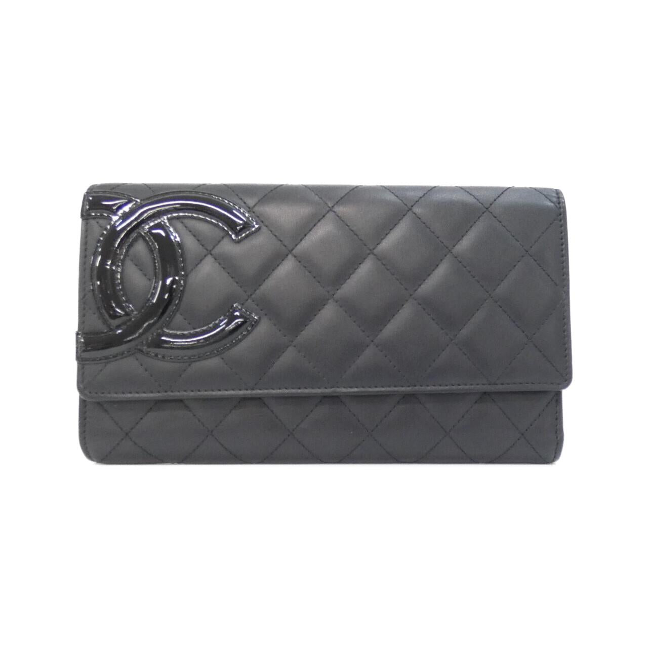 シャネル カンボンライン カーフ ロング三つ折り財布