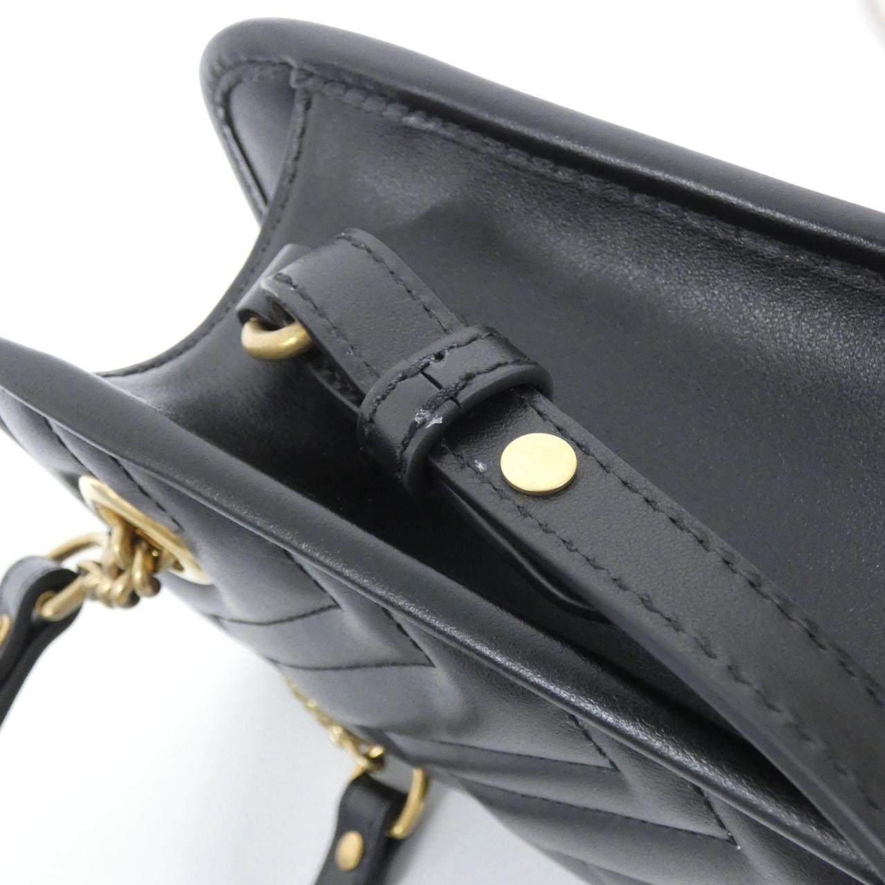 グッチ GGマーモント レザーショルダーバッグ