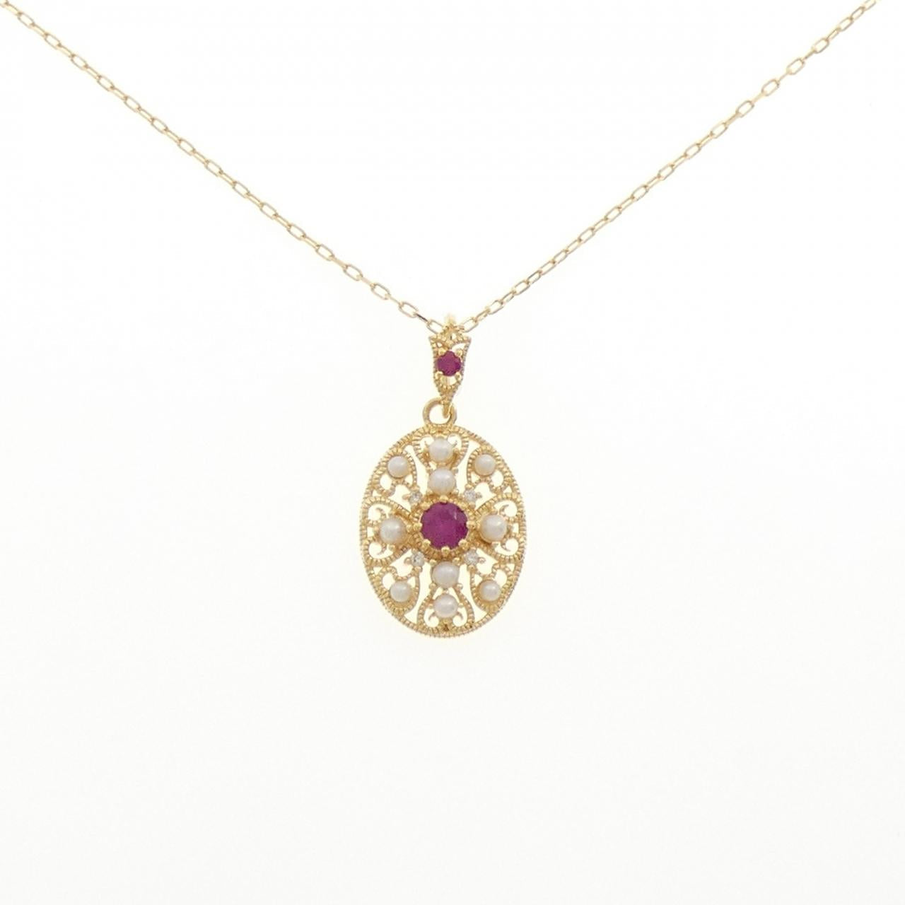 Au750カラーストーンネックレス
