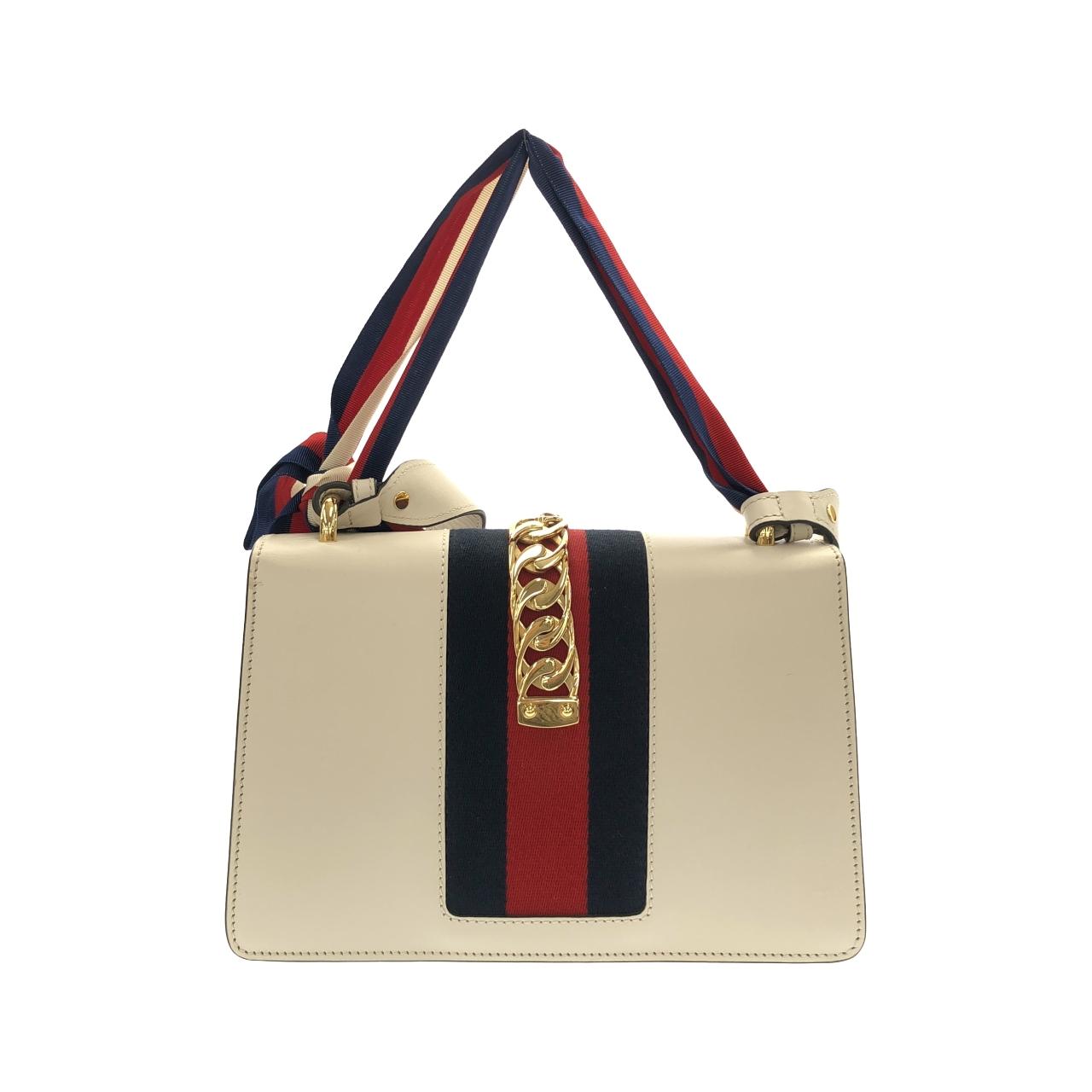 グッチ SYLVIE レザーショルダーバッグ