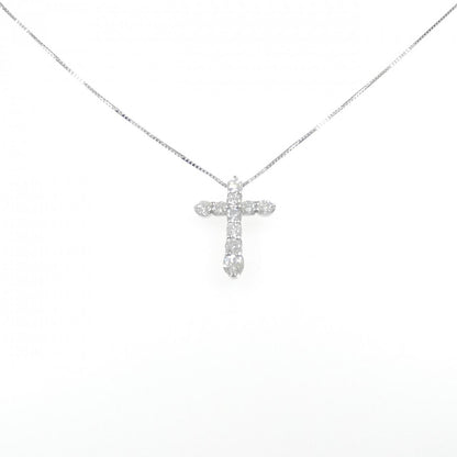プラチナPT900 PT850 クロスダイヤモンドネックレス 1.00CT