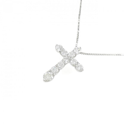 プラチナPT900 PT850 クロスダイヤモンドネックレス 1.00CT