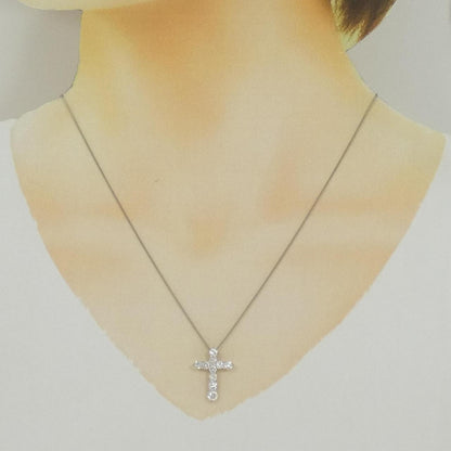 プラチナPT900 PT850 クロスダイヤモンドネックレス 1.00CT