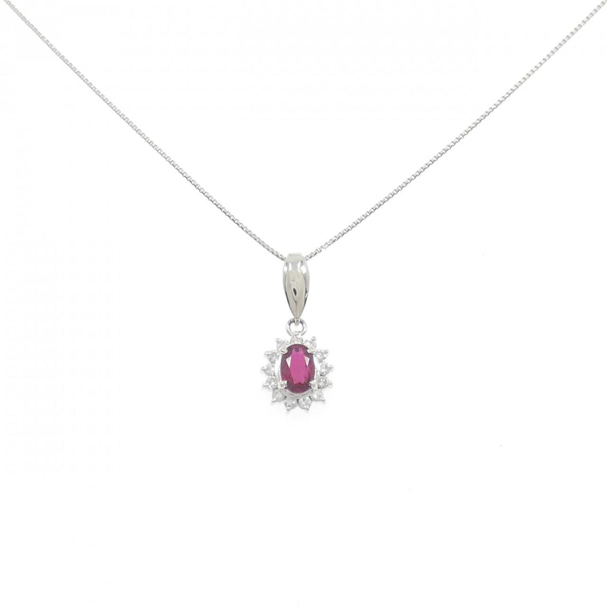 プラチナ ルビー ダイヤモンド ネックレス 0.50CT