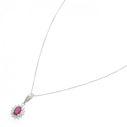 プラチナ ルビー ダイヤモンド ネックレス 0.50CT