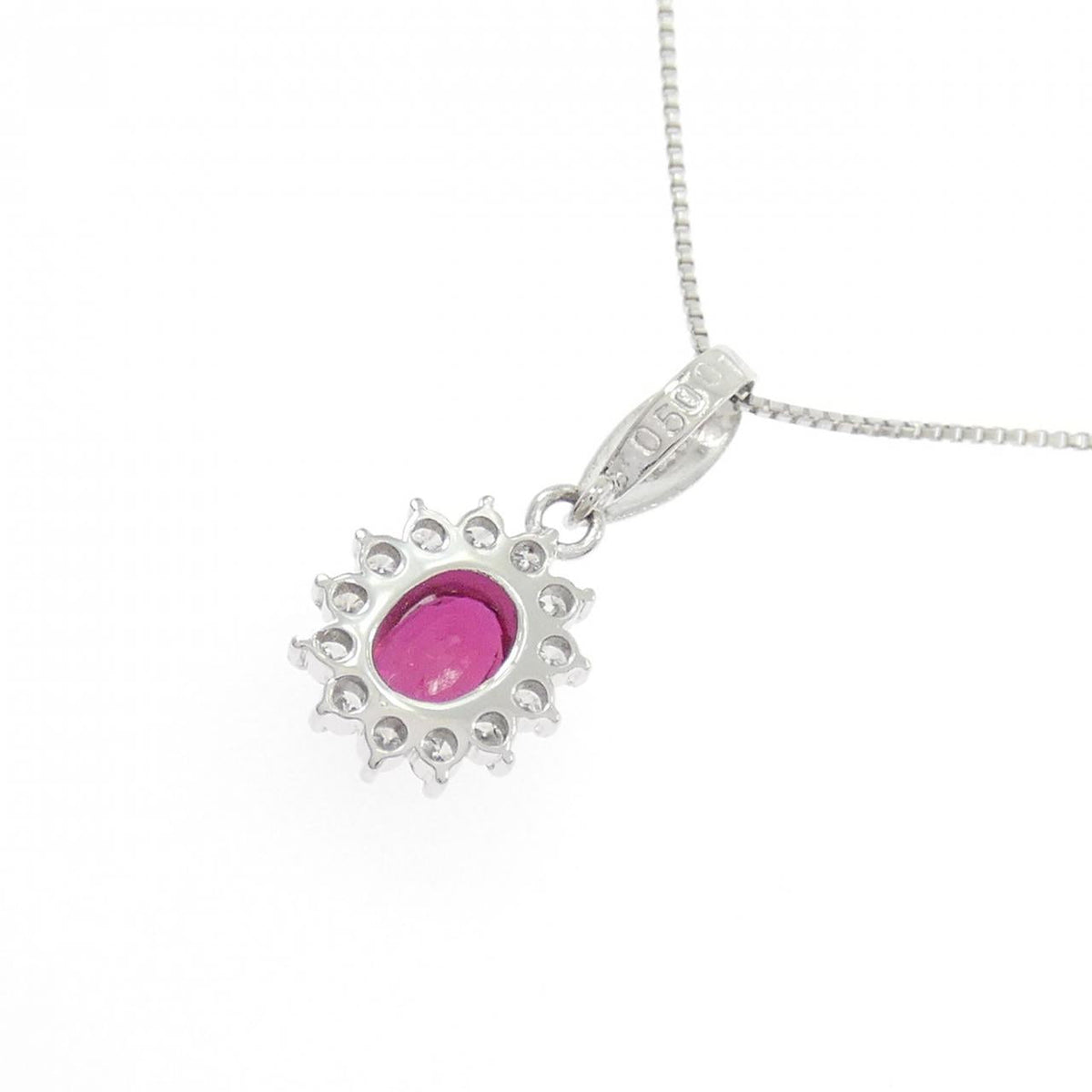 プラチナ ルビー ダイヤモンド ネックレス 0.50CT