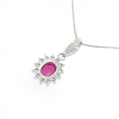 プラチナ ルビー ダイヤモンド ネックレス 0.50CT
