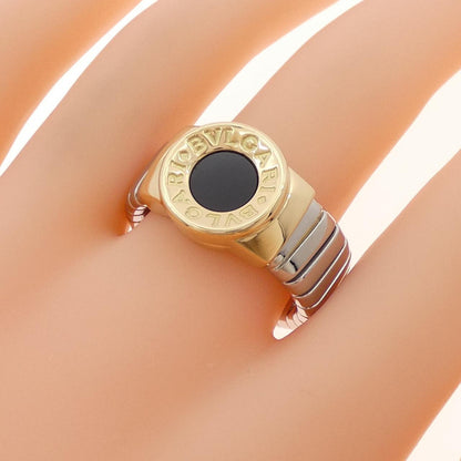 ブルガリ ブルガリブルガリ ステンレス Au750イエローゴールド オニキス リング 20号