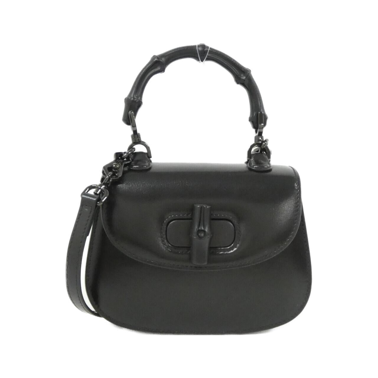 グッチ GUCCI BAMBOO 1947 レザーショルダーバッグ