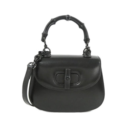 グッチ GUCCI BAMBOO 1947 レザーショルダーバッグ