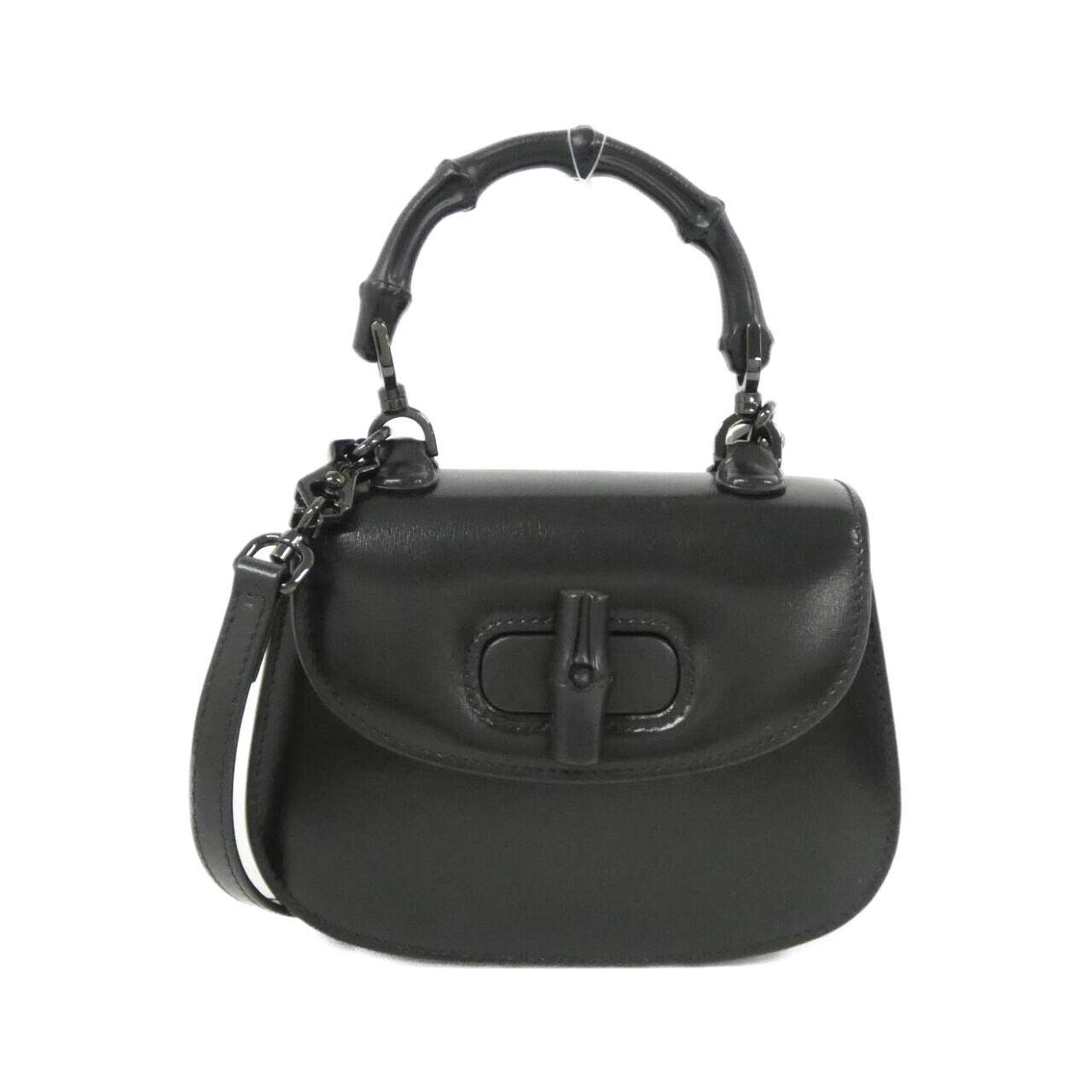 グッチ GUCCI BAMBOO 1947 レザーショルダーバッグ