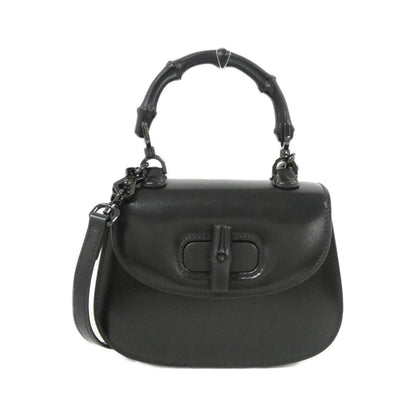 グッチ GUCCI BAMBOO 1947 レザーショルダーバッグ