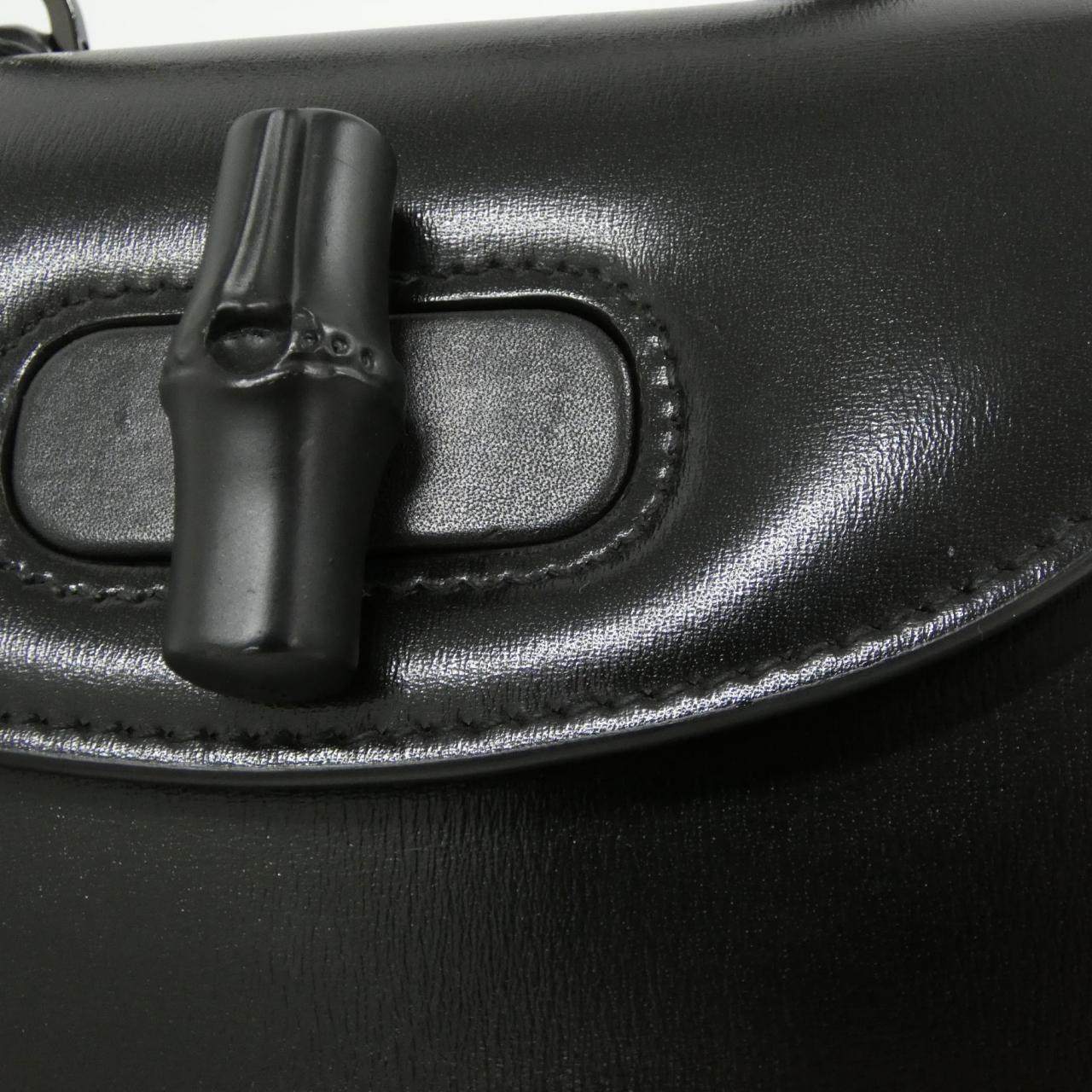 グッチ GUCCI BAMBOO 1947 レザーショルダーバッグ