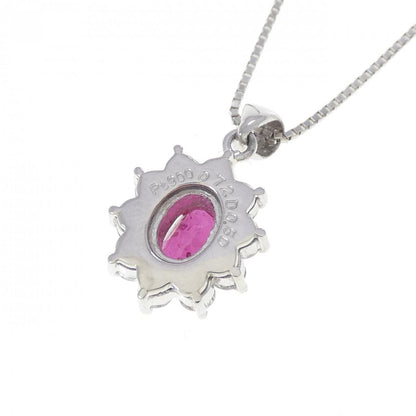 プラチナ 0.72CT ルビー ダイヤモンド ネックレス
