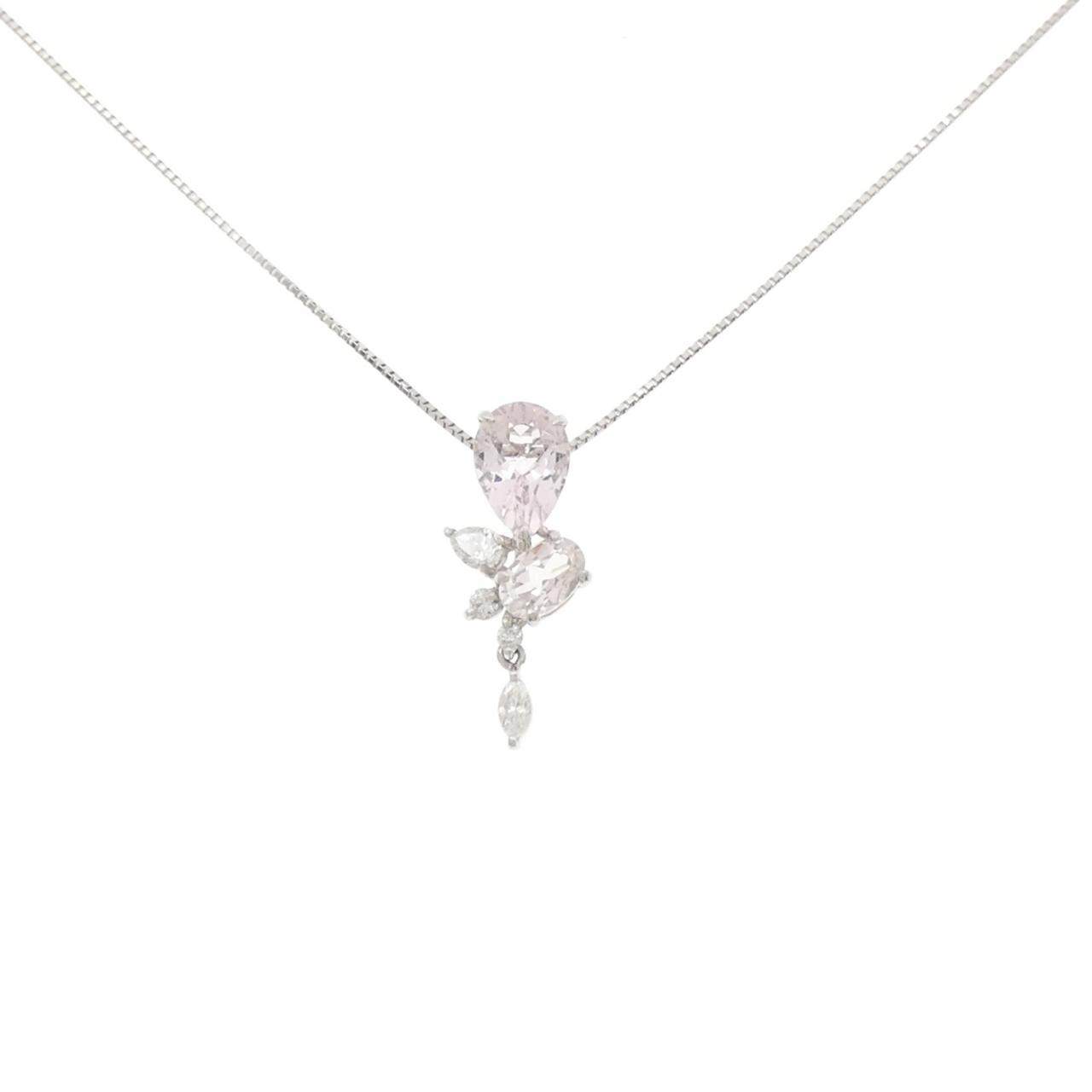 プラチナ カラーストーン ダイヤモンドネックレス