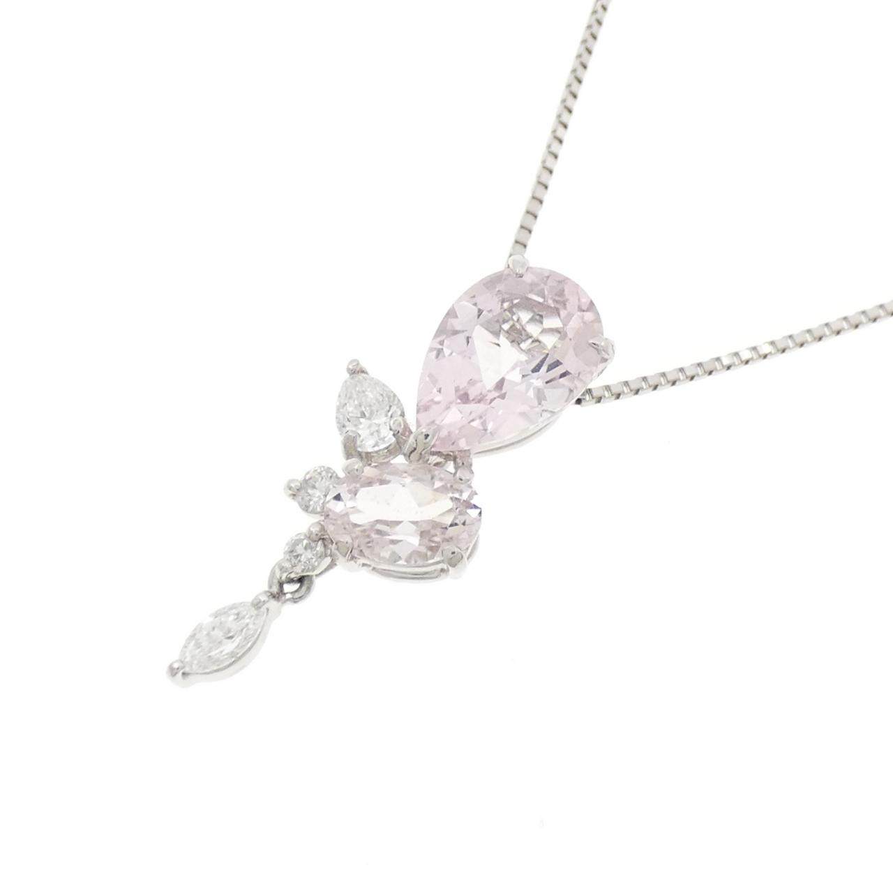 プラチナ カラーストーン ダイヤモンドネックレス