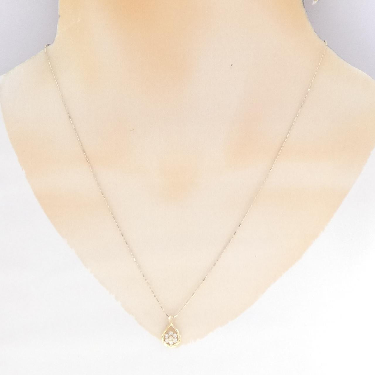 Au750 フラワー ダイヤモンド ネックレス