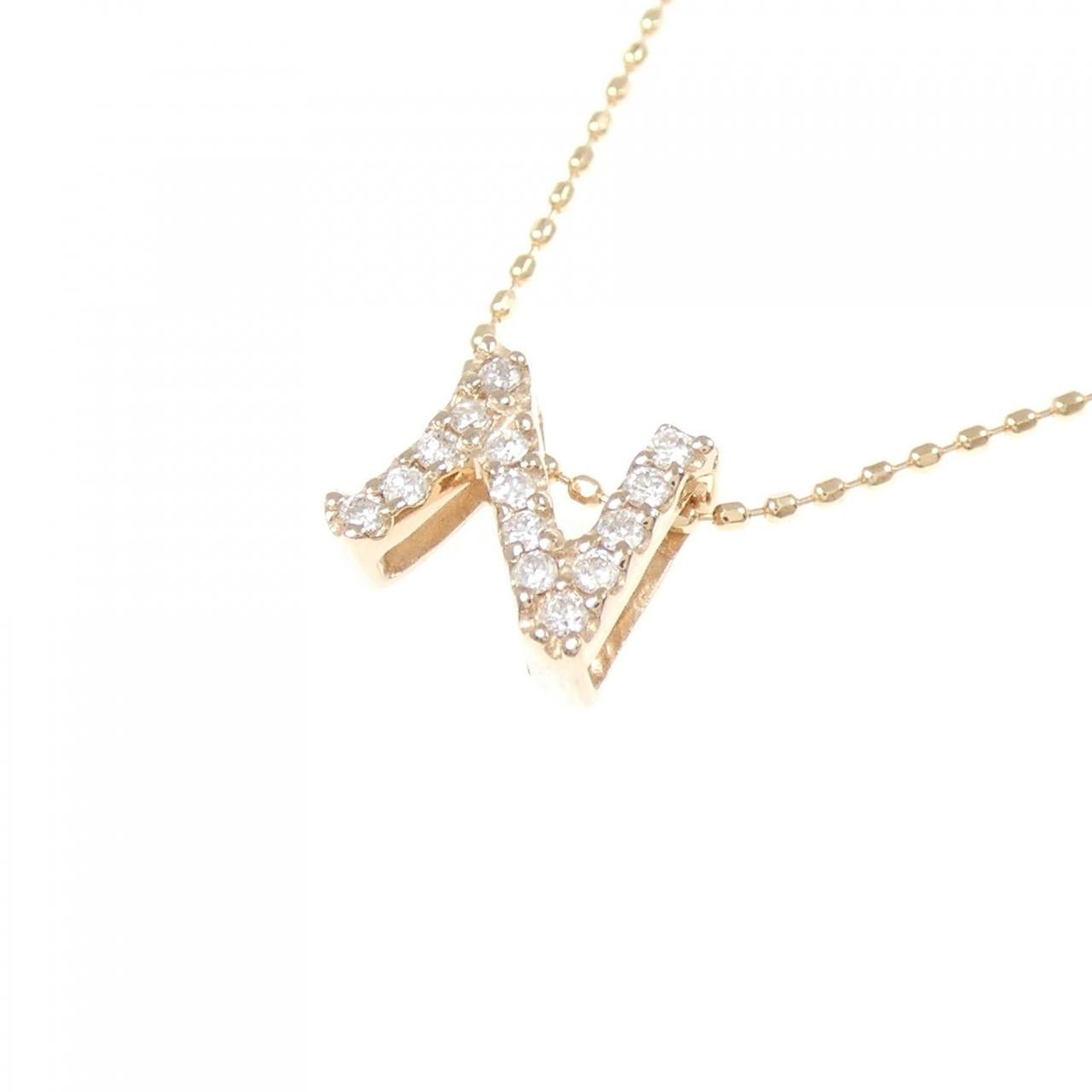Au750 ダイヤモンド イニシャルN ネックレス