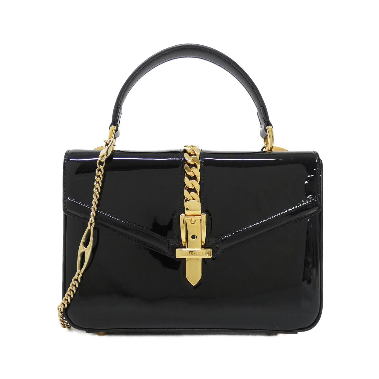 グッチ SYLVIE 1969 エナメル ショルダーバッグ