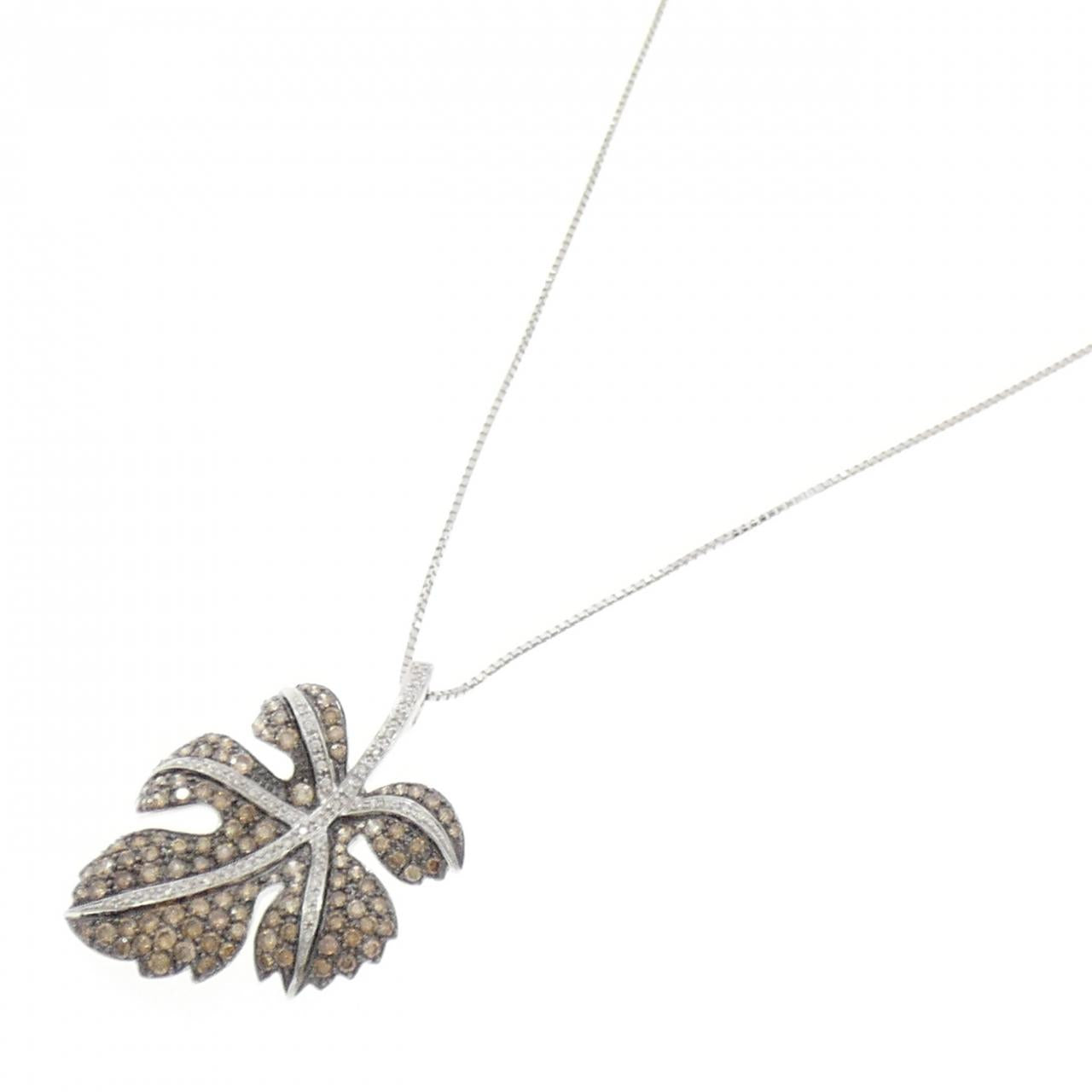 Au750ホワイトゴールドダイヤモンド2wayネックレス