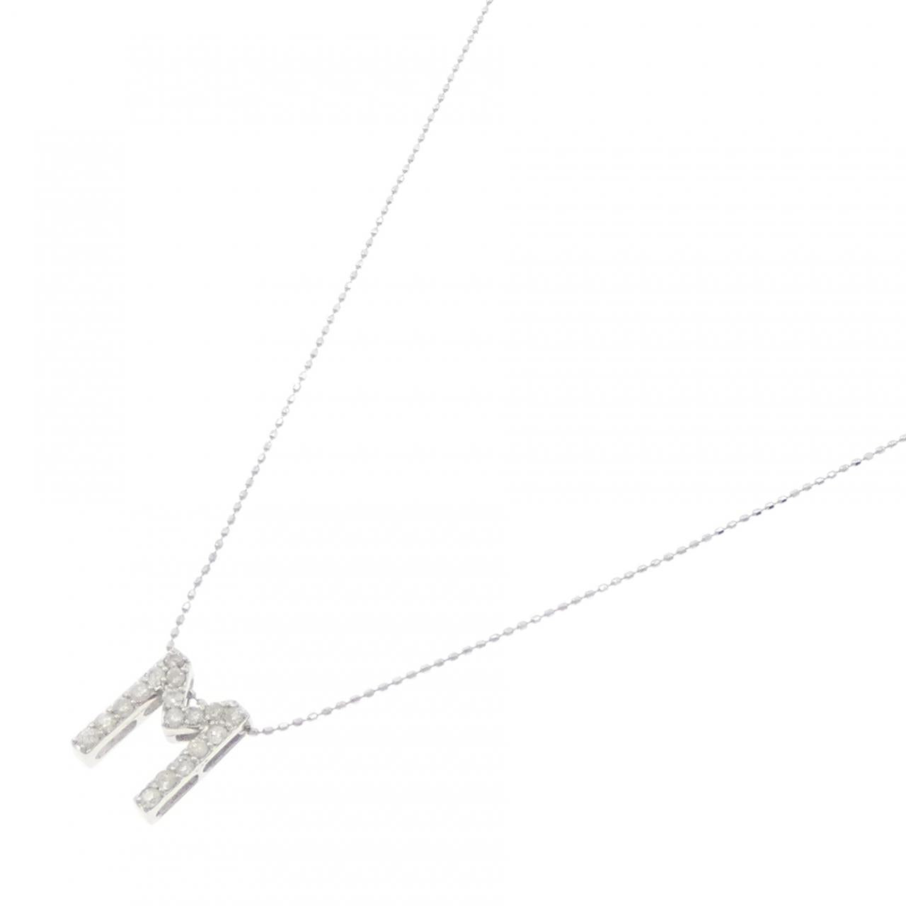 Au750 ダイヤモンド イニシャルM ネックレス