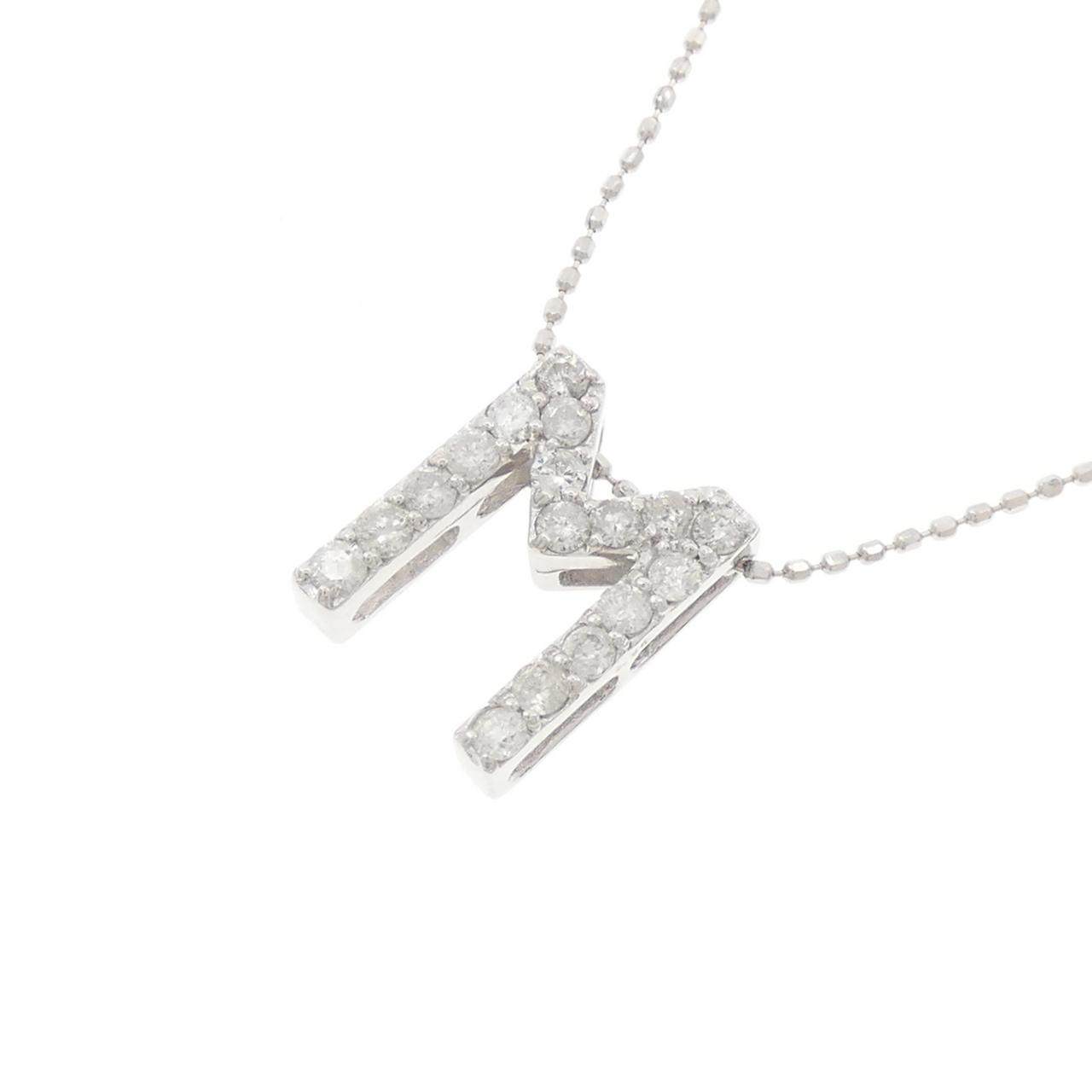Au750ダイヤモンドイニシャルMネックレス