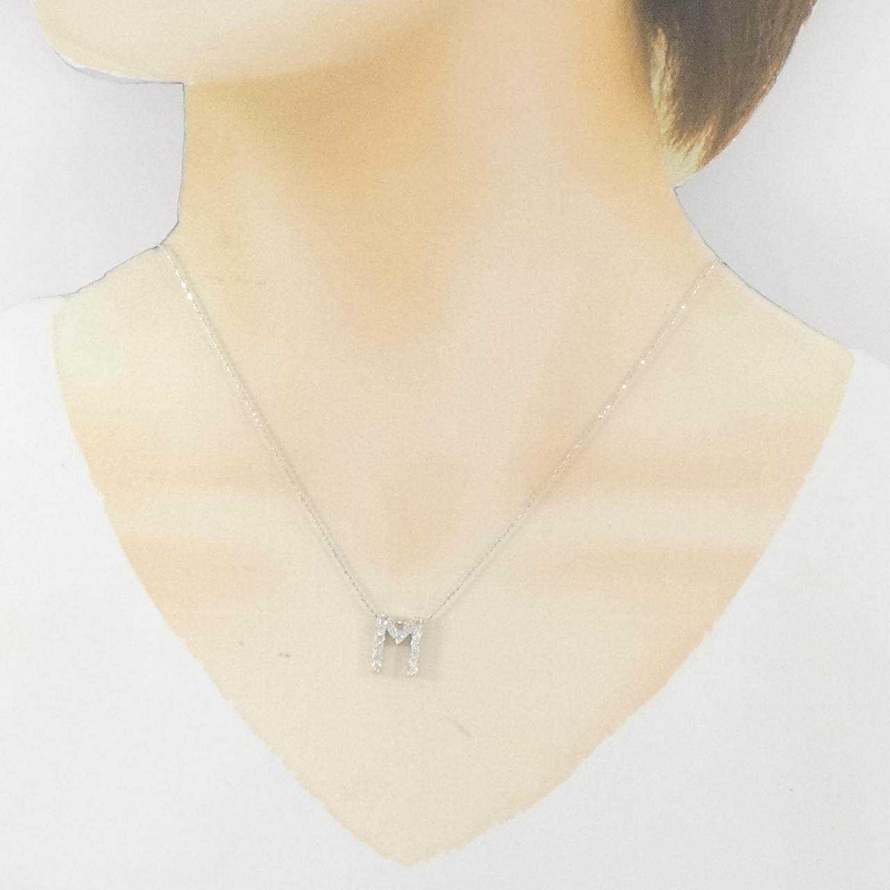 Au750ダイヤモンドイニシャルMネックレス