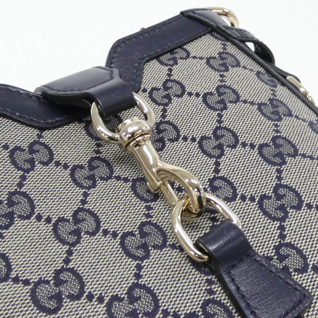 グッチ GGキャンバス レザー ショルダーバッグ
