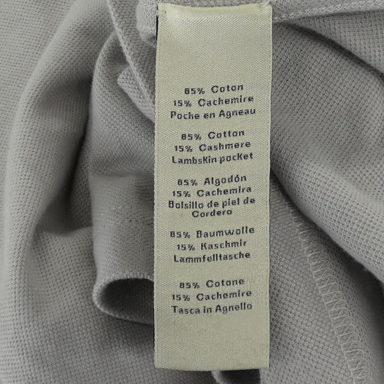 エルメス カシミヤ混ラムレザー半袖ポロシャツ XL