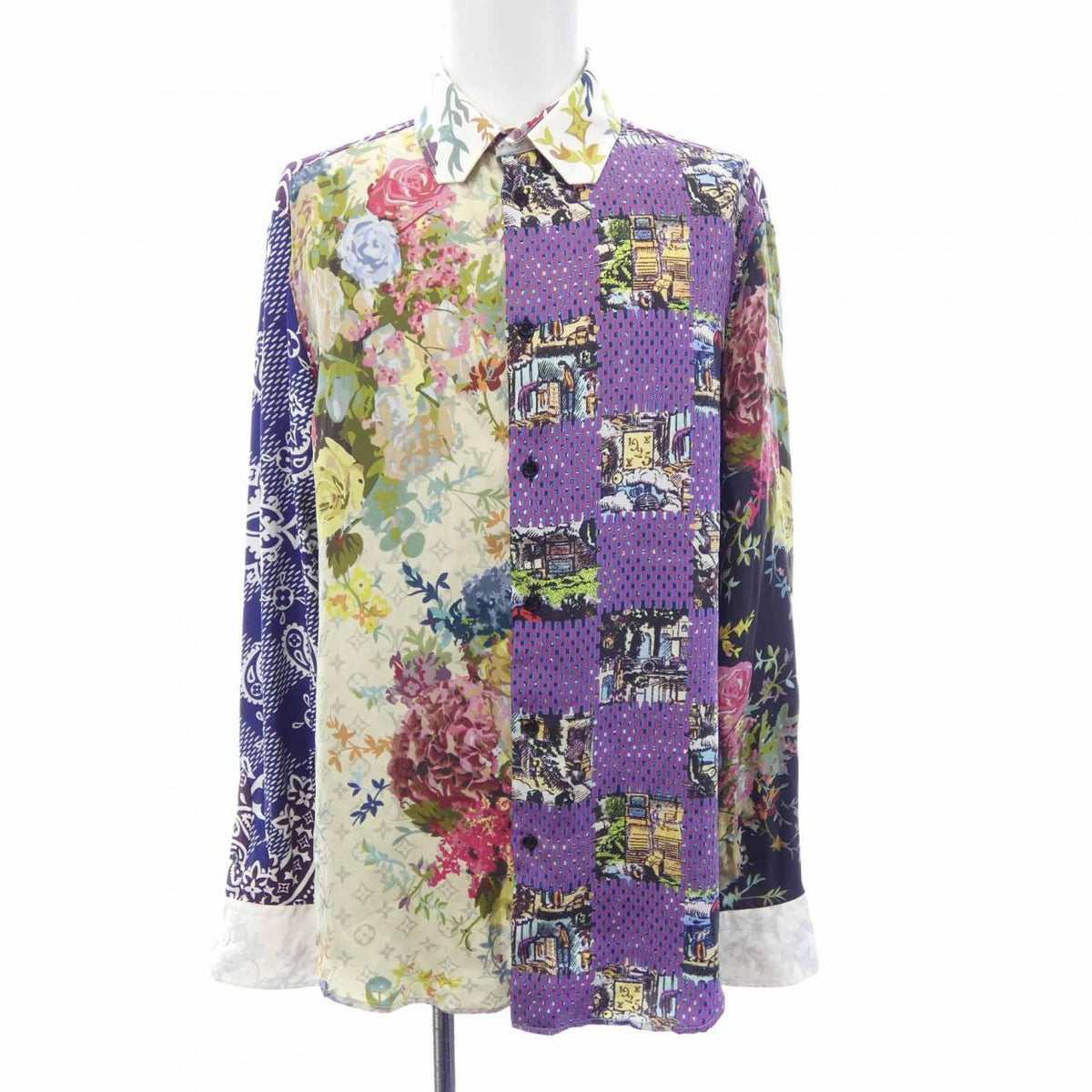 ルイヴィトン シルクロングスリーブシャツ