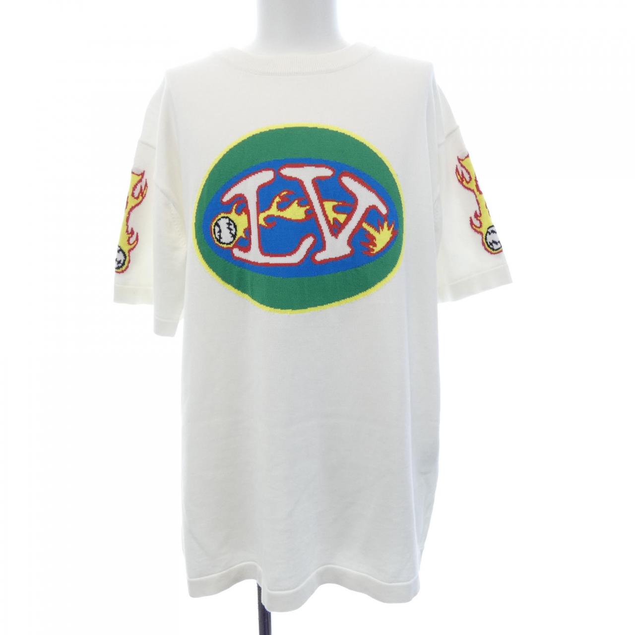 ルイヴィトン グラフィックショートスリーブクルーネック コットンTシャツ