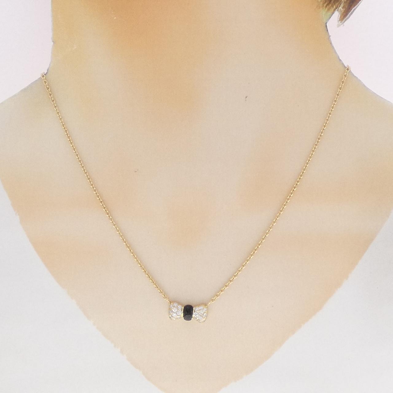 ヴァン クリーフ＆アーペル Au750 オニキス ダイヤモンド ネックレス