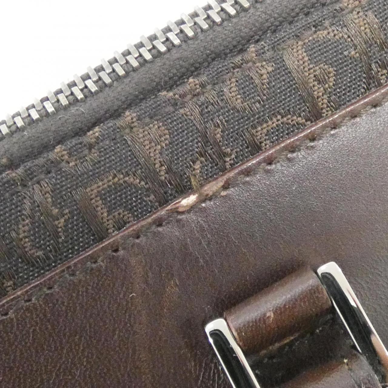 クリスチャンディオール キャンバス レザー ハンドバッグ