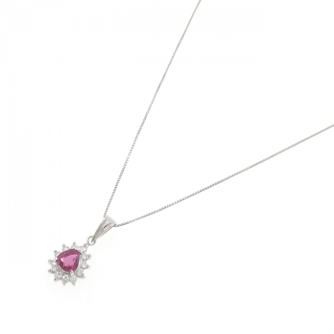 プラチナ 0.805CT ルビーダイヤモンドネックレス