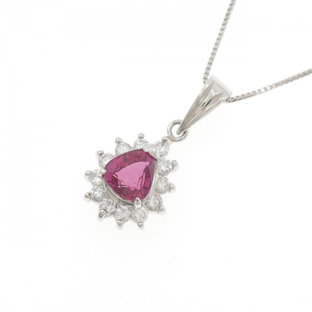 プラチナ 0.805CT ルビーダイヤモンドネックレス