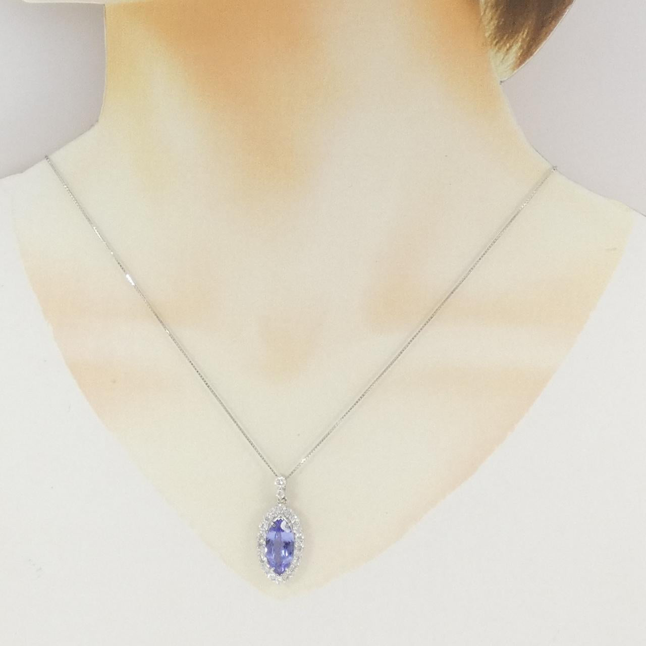 プラチナ タンザナイト ダイヤモンド ネックレス