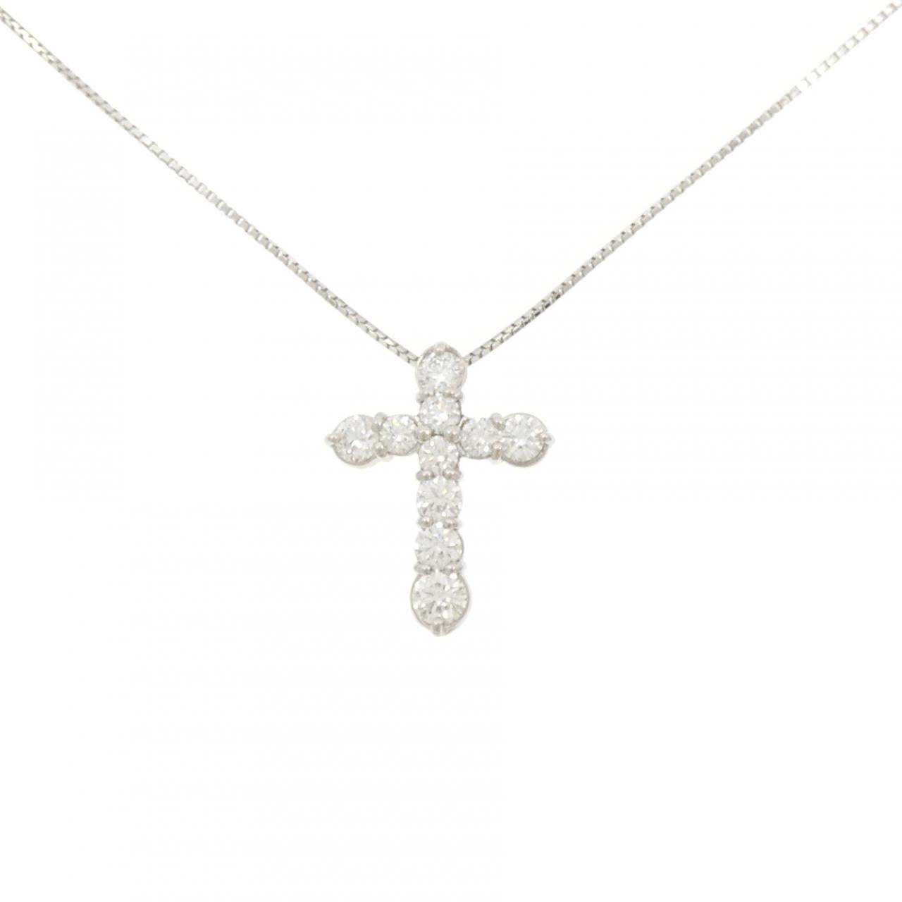 PT900 PT850 クロス 1.02ct ダイヤモンドネックレス