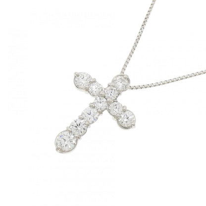 PT900 PT850 クロス 1.02ct ダイヤモンドネックレス