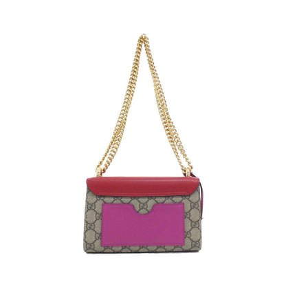 グッチ PADLOCK GGスプリームキャンバス レザー ショルダーバッグ