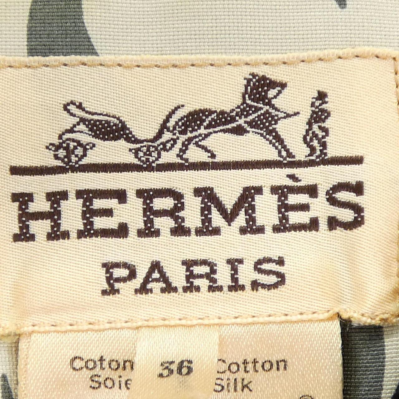 エルメス A.M.CASSANDRE コットンシルクウールコート36