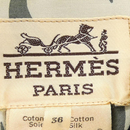 エルメス A.M.CASSANDRE コットンシルクウールコート36