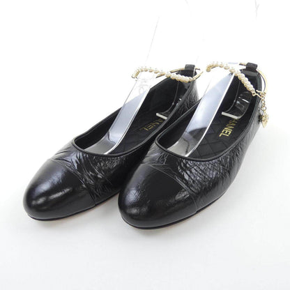 シャネル バレリーナ シャイニーラムスキン フラットシューズ