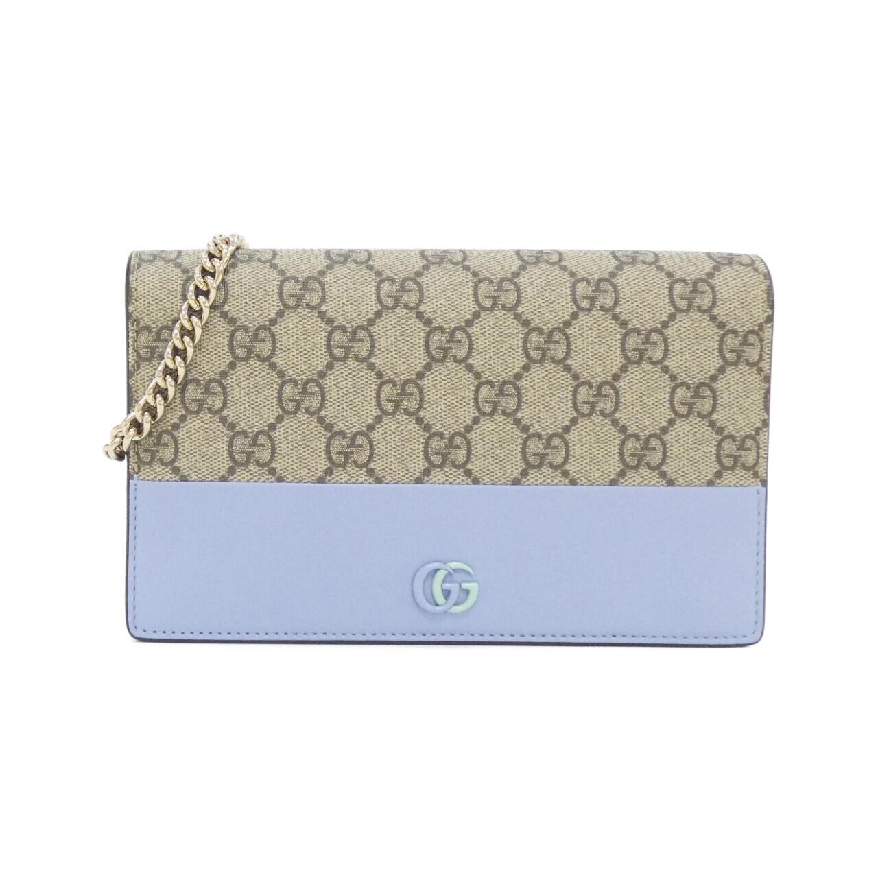 グッチ GGマーモント GGスプリームキャンバス レザー チェーンウォレット