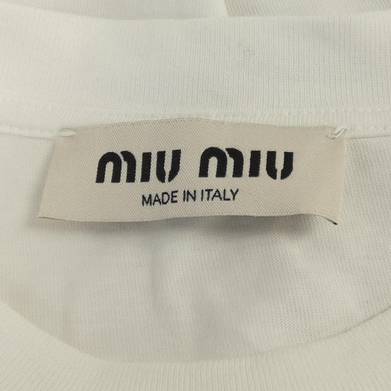 ミュウミュウ MIU MIUロゴ コットンTシャツ