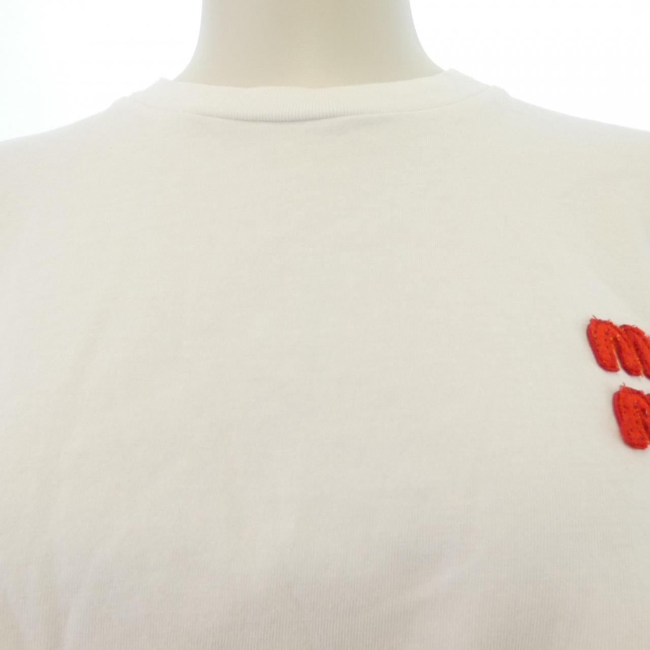 ミュウミュウ MIU MIUロゴ コットンTシャツ